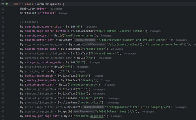 automate  websites testing using selenium java