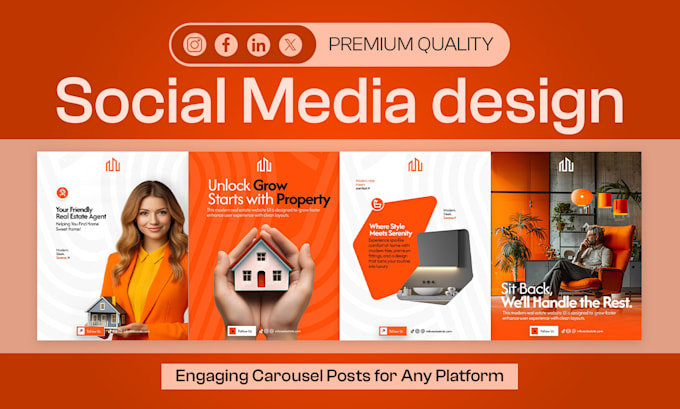 design creative carousel posts for instagram facebook and linkedin