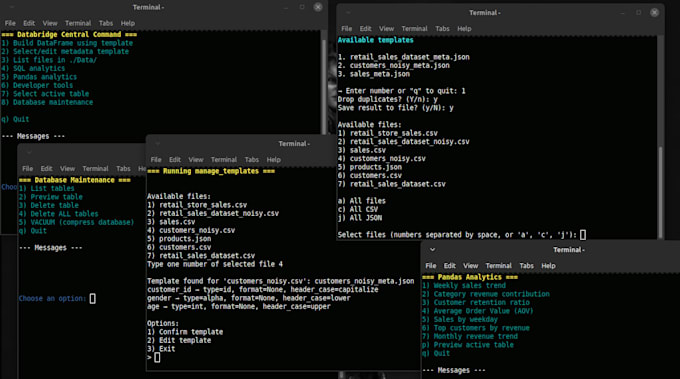develop python data processing engine with built in analytics