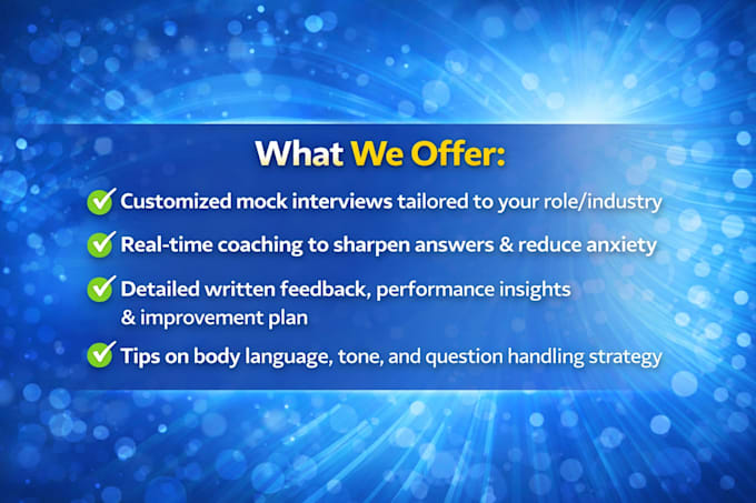 provide career job interview prep coaching with 30 years experience
