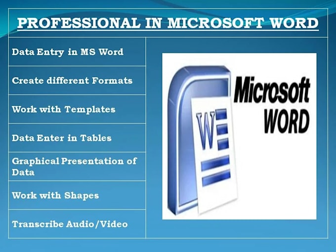 do accurate data entry and mirosoft word typing work