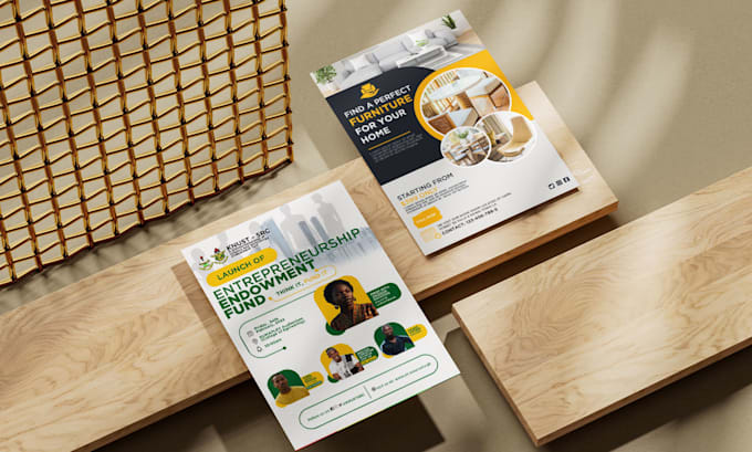 design modern bifold brochure, flyer and poster