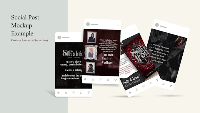 create aesthetic book quote graphics for romance and fantasy authors