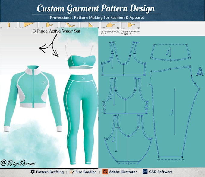 make sportswear sewing patterns and activewear tech packs