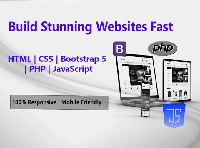 make a modern responsive website with bootstrap 5 and PHP