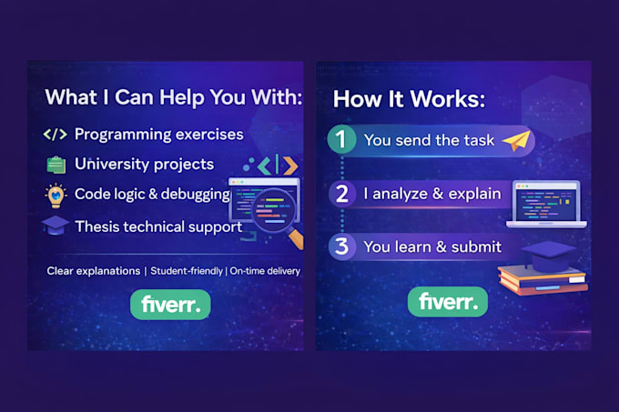 assist with university programming projects and exercises