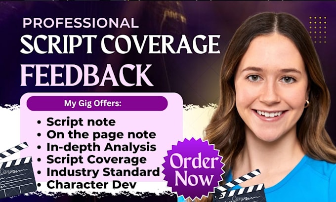 provide standard industry script coverage screenplay feedback for movie scripts