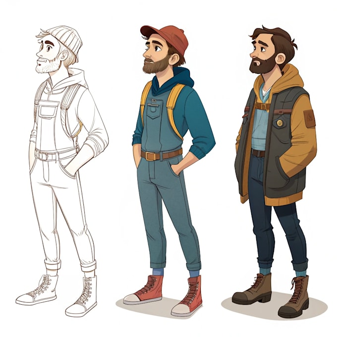 digital ilustration, character design, sketches