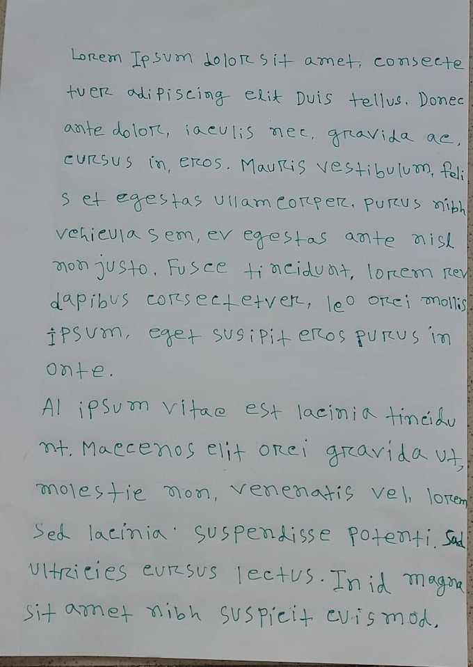write neat, professional handwritten notes, documents