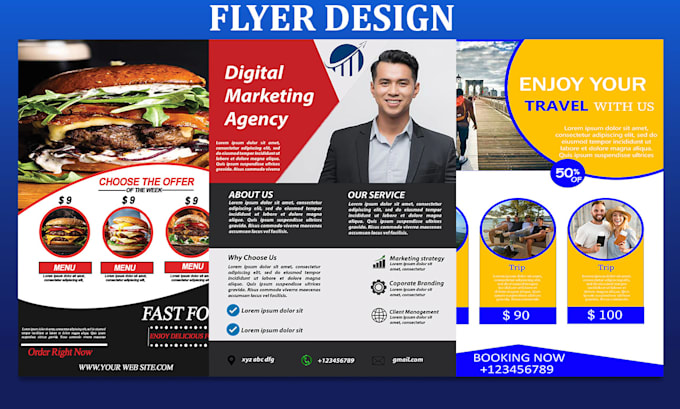 design clean and simple posters, flyers, banners, and social media posts