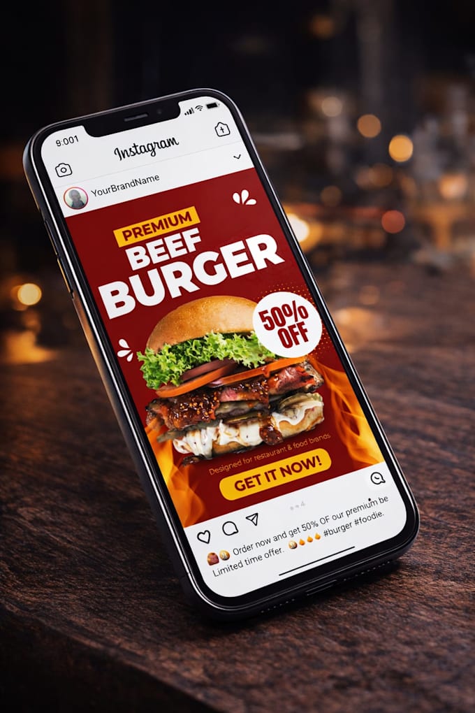 design professional food posters and instagram ads