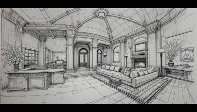 sketch architecture and interior design