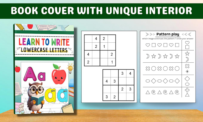 create kids activity book cover with custom interior for amazon KDP