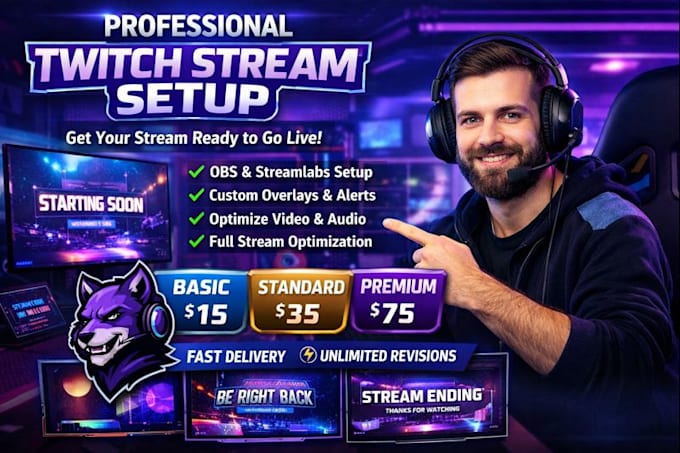 Professionally set up and optimize your twitch stream for success by ...