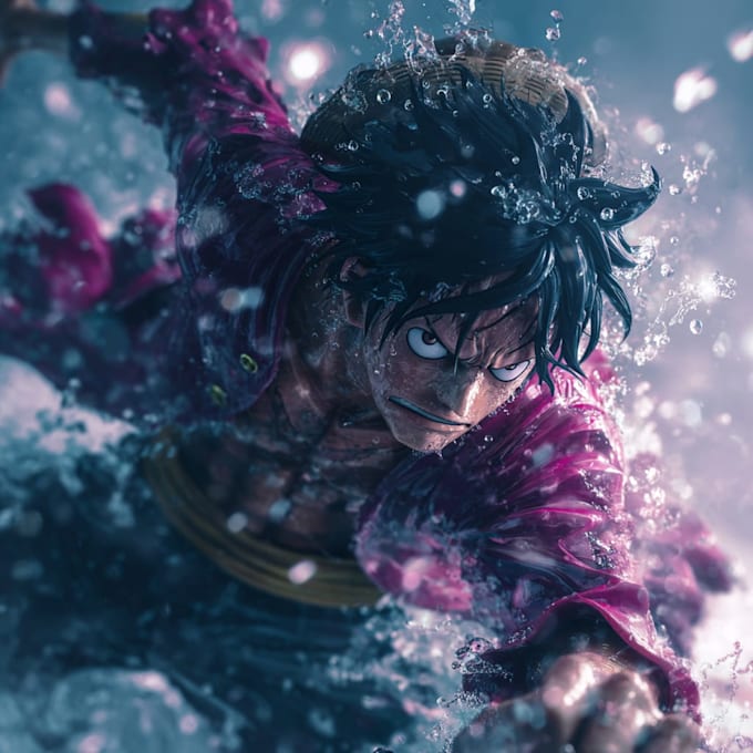 make illustration in anime and realistic splash art