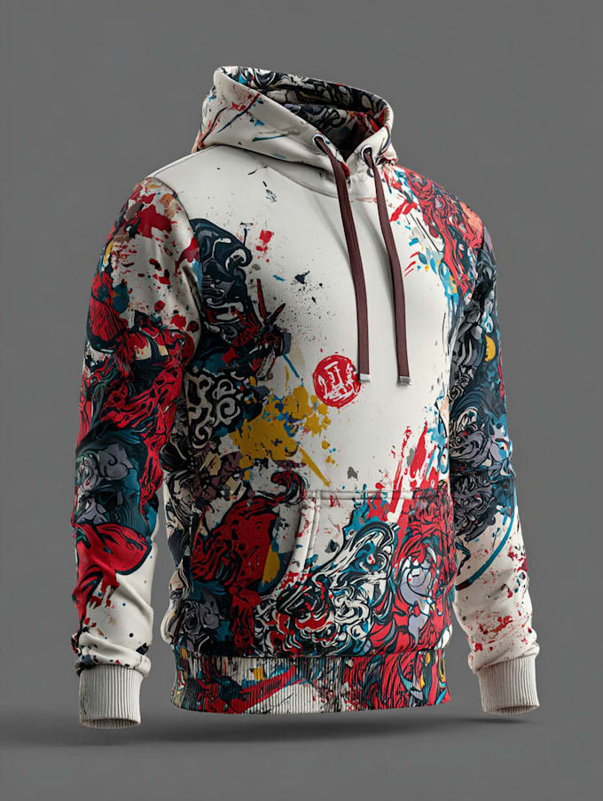 make trendy streetwear hoodie design with mockup