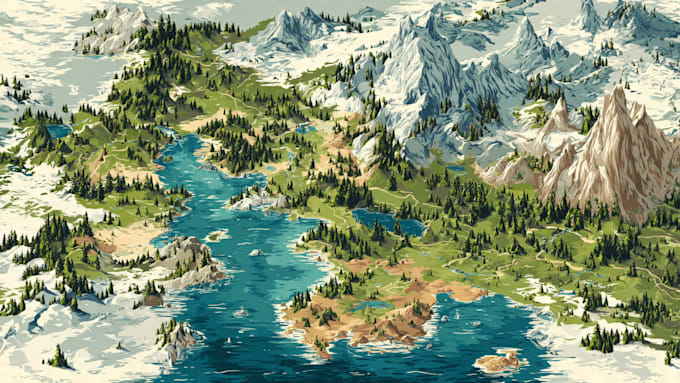 create vector map illustration hand drawn