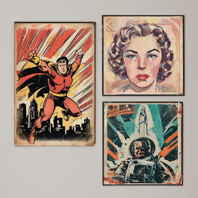 Traditional Style Comics Draw retro comic art vintage style comic book page graphic novel ...