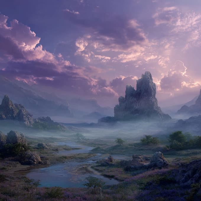 digitally paint fantasy landscape