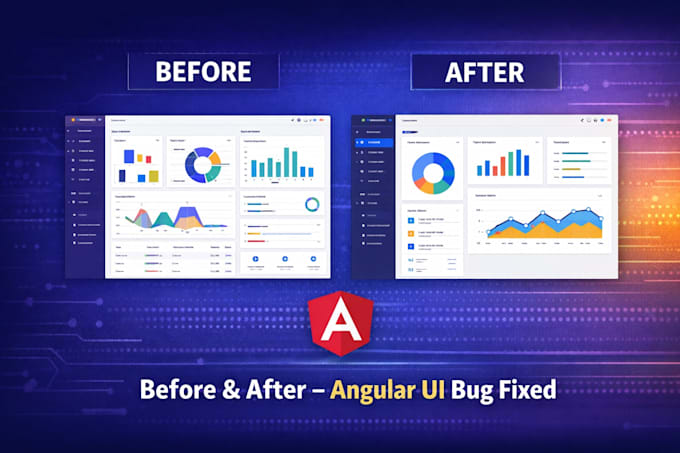 professional angular UI bug fixing and design improvements