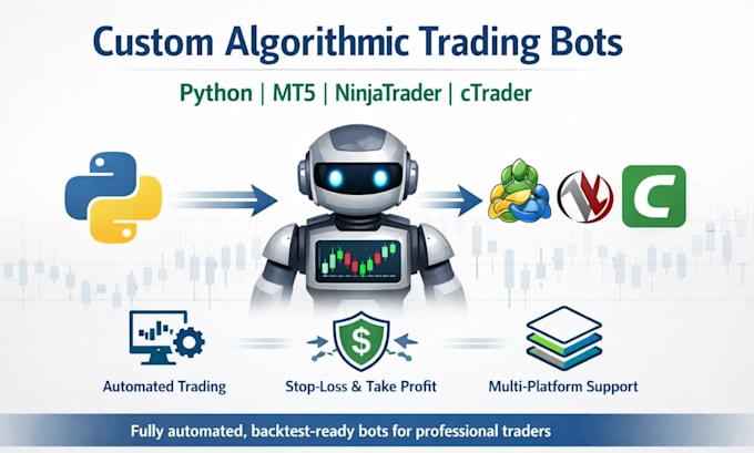 create custom algorithmic trading bot with python for mt5, ninjatrader, ctrader