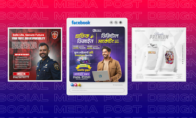design engaging social media banners, posts and creative ads