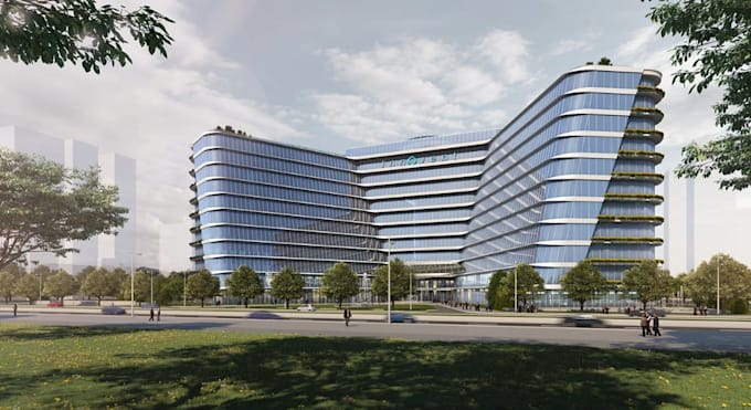 develop commercial high rise building,cityscape office exterior design,3d render