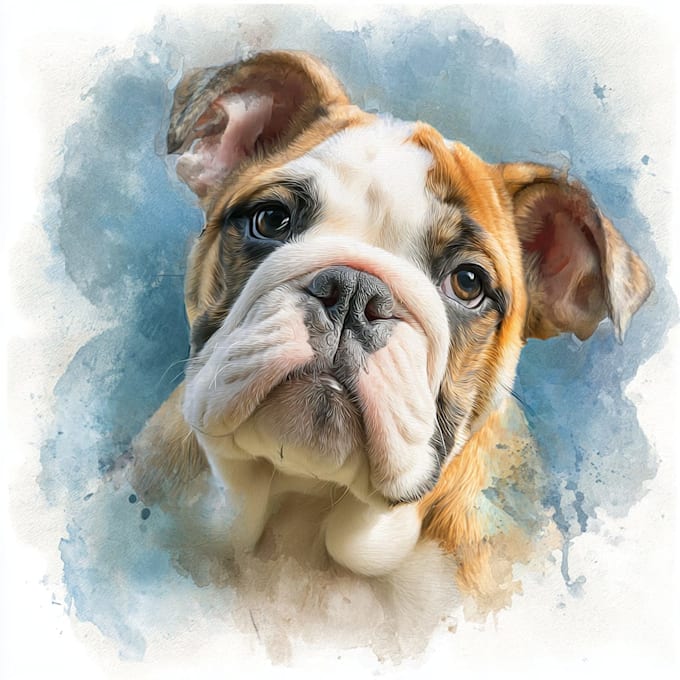 draw watercolor pet portrait