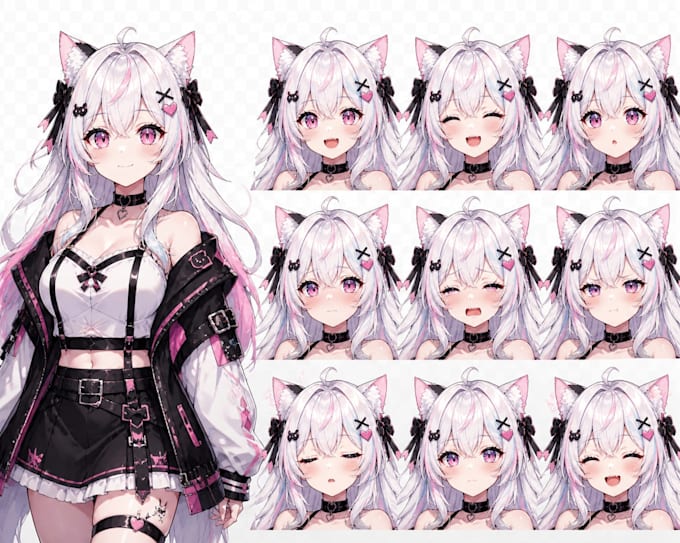 design and rig 2d anime chibi vtuber model live2d vtuber model emotes 2d drawing