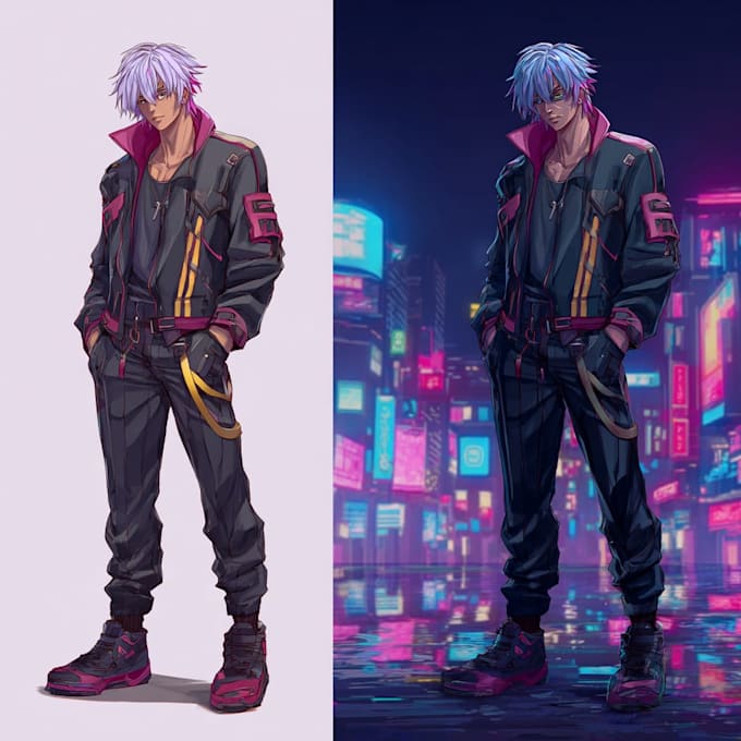 Create an anime character , cyberpunk character by Sirendngond | Fiverr