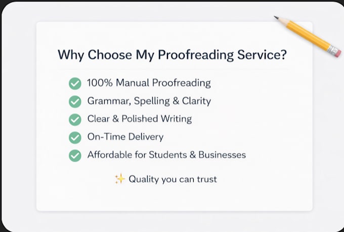proofread and edit english documents for grammar and clarity