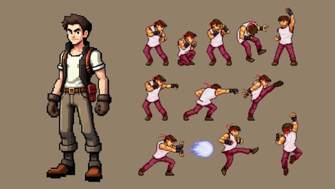 Crie arte de personagem pixel personalizada e personagens de jogo com ...