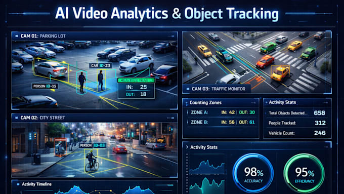 develop video processing, video analytics, object tracking system