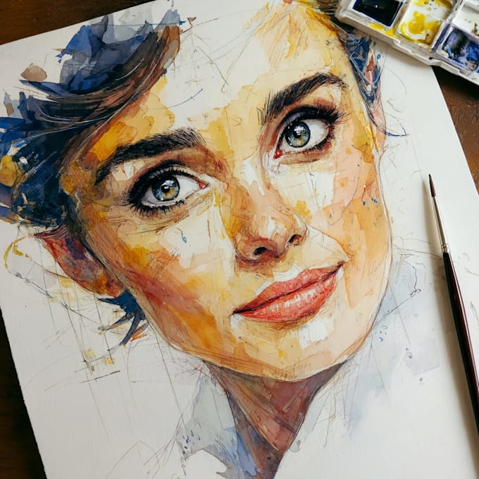 paint a unique watercolor portrait