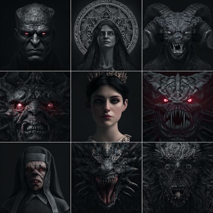 draw dark art and monsters
