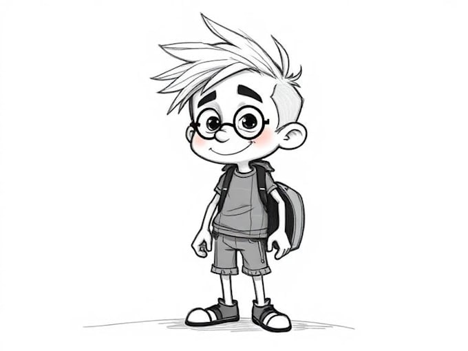 draw a cartoon character in a funny sketch