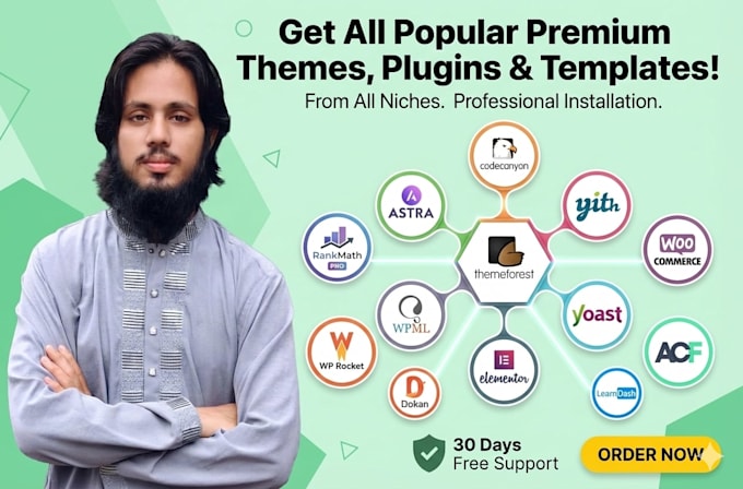 install any premium wordpress theme and pro plugins with demo setup fix wp issue
