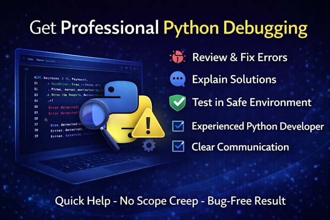 fix bugs and errors in your python code