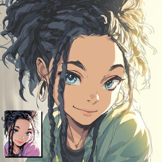 draw your portrait in anime or manga style