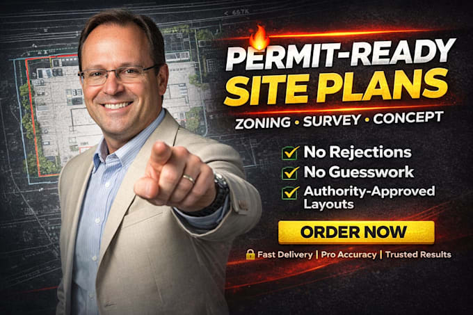 create concept site plan, plot plan, land survey integration and zoning check