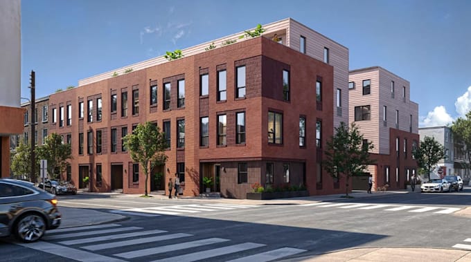 Rebuilt urban multi storey residential,high rise building,exterior ...