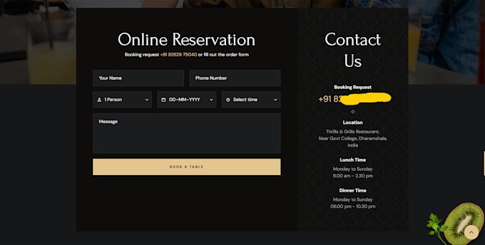 design a modern restaurant website with clean UI