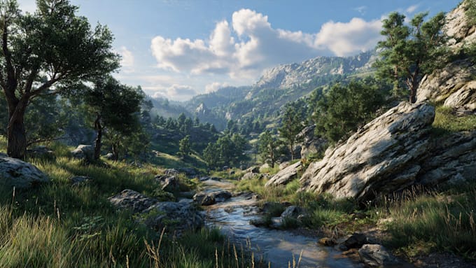 create 2d photo realistic exterior and landscape