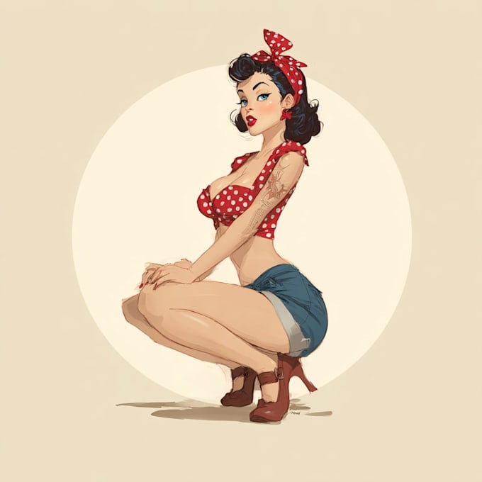 create custom pin up girl portrait