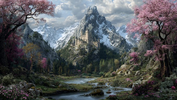 digitally paint fantasy landscape