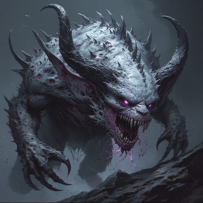 draw creepy horror dark art concept