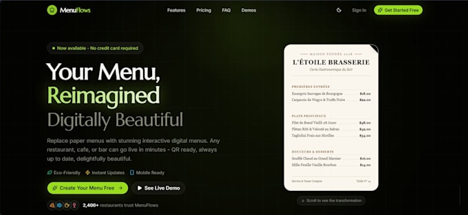 build modern landing page with nextjs