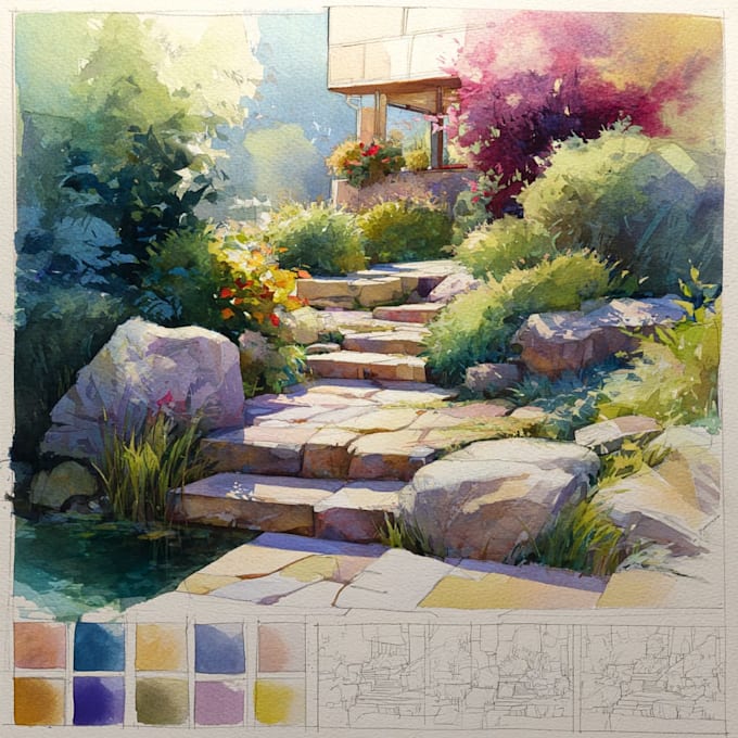 paint landscapes in watercolor