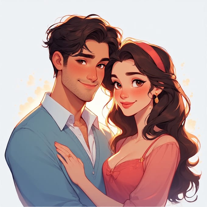 make a realistic couple portrait for gifts or decor