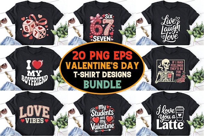 valentines day t shirt design bundle